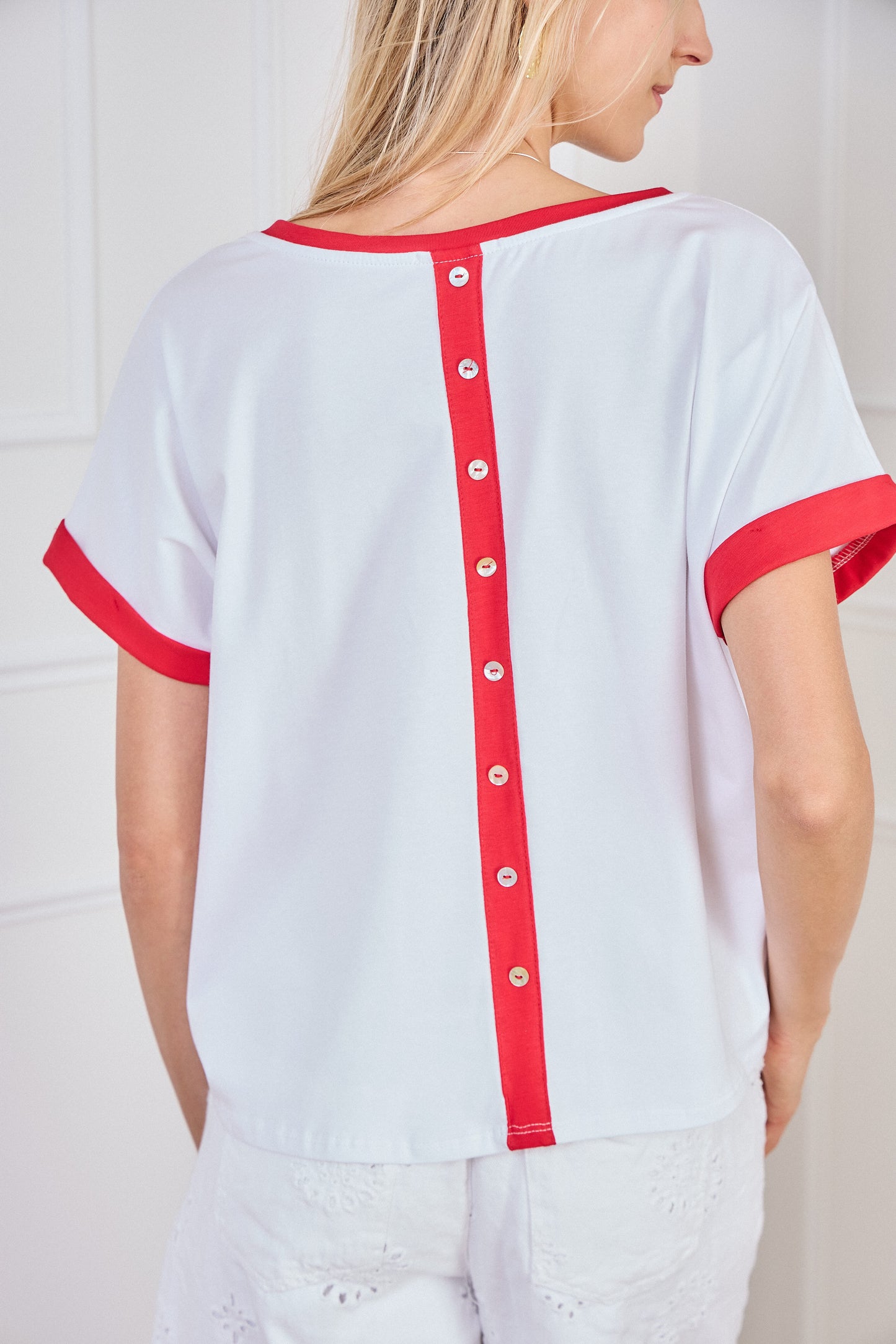 T-shirt coeur brodé rouge - Sira