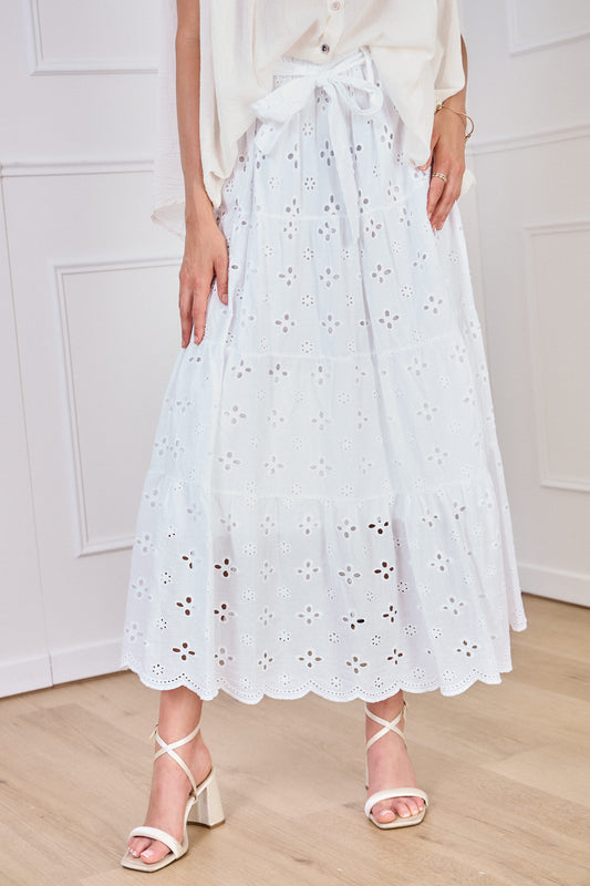 Jupe broderie blanche - Lys