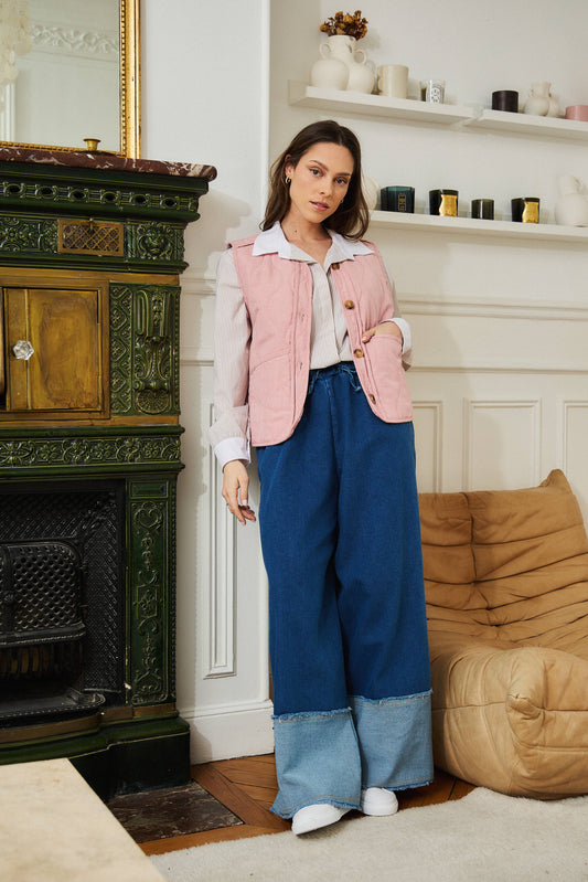 Gilet matelassé rose - May