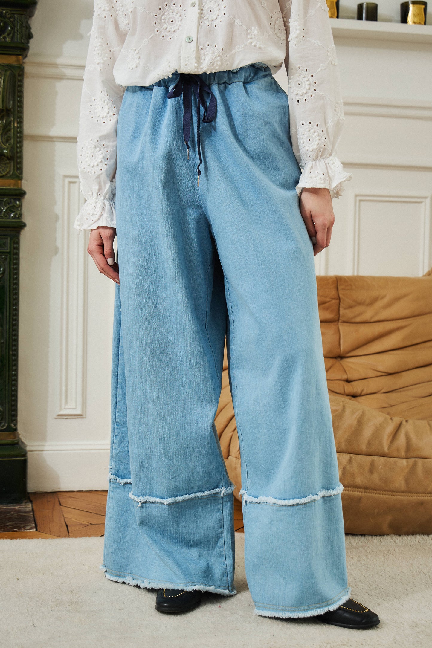 Pantalon gros ourlet denim - Zoé