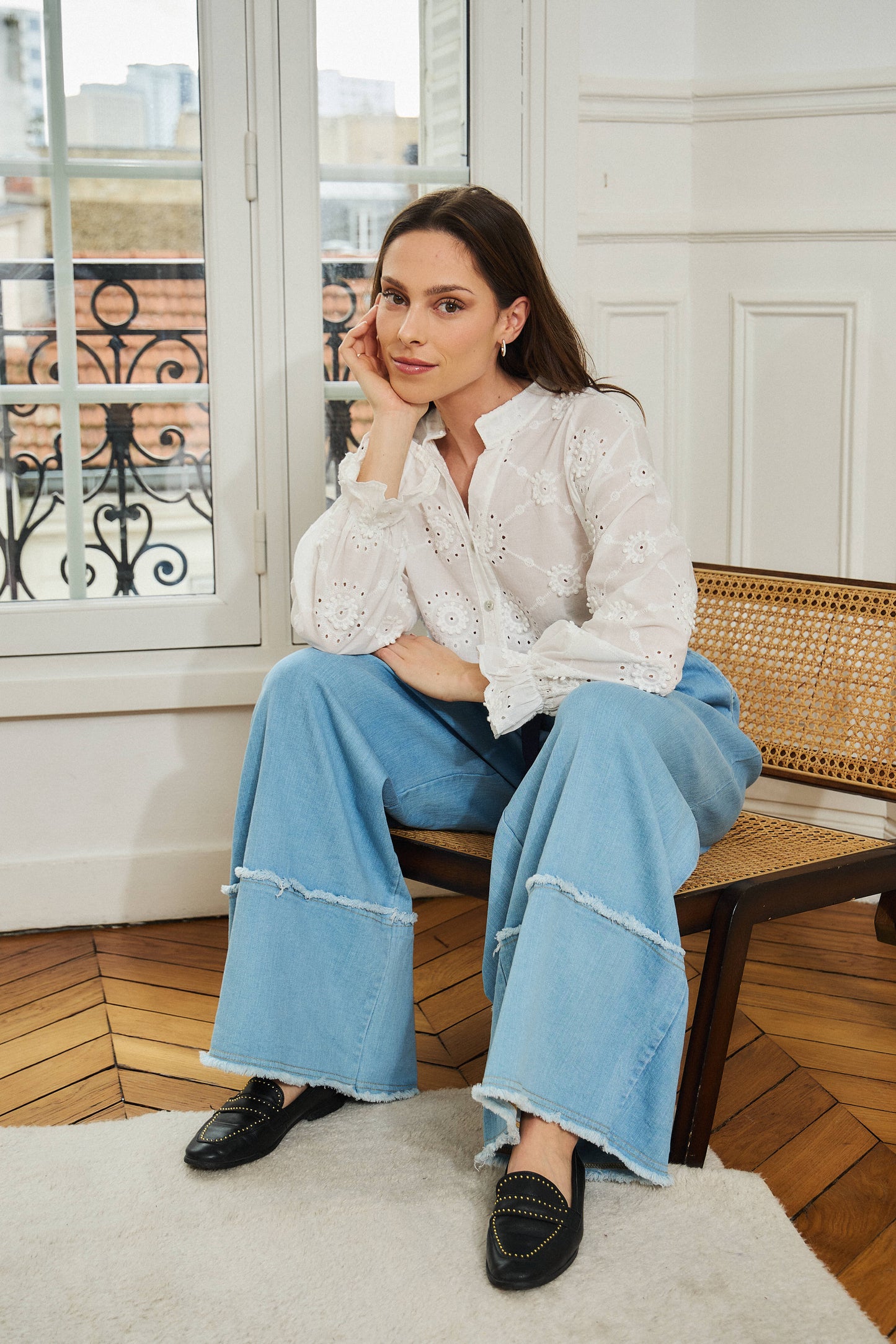 Pantalon gros ourlet denim - Zoé