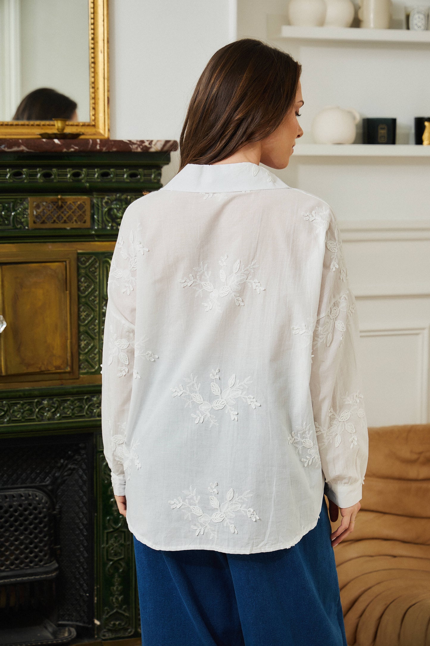 Chemise broderie blanche - Sienna