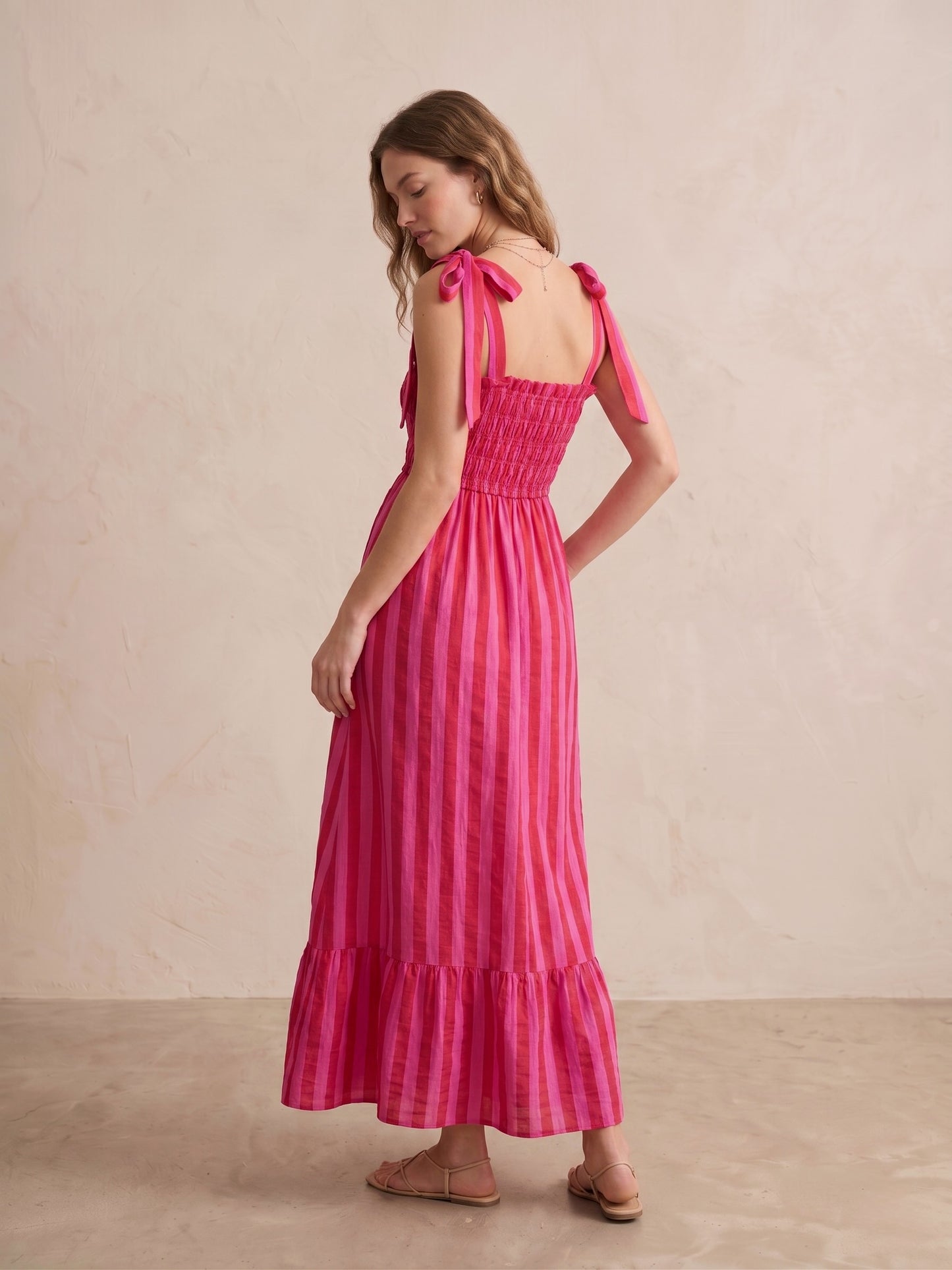 Robe smockée à rayures - Alix